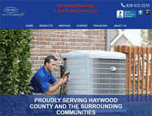 Tablet Screenshot of haywoodheatingandac.com